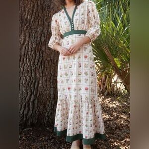 ANNA CATE Emily midi vintage stamp dress